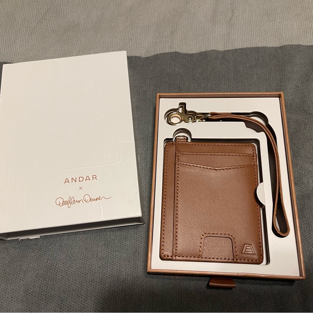 Brand New in Box Andar Denner Wallet- Cognac Tan
